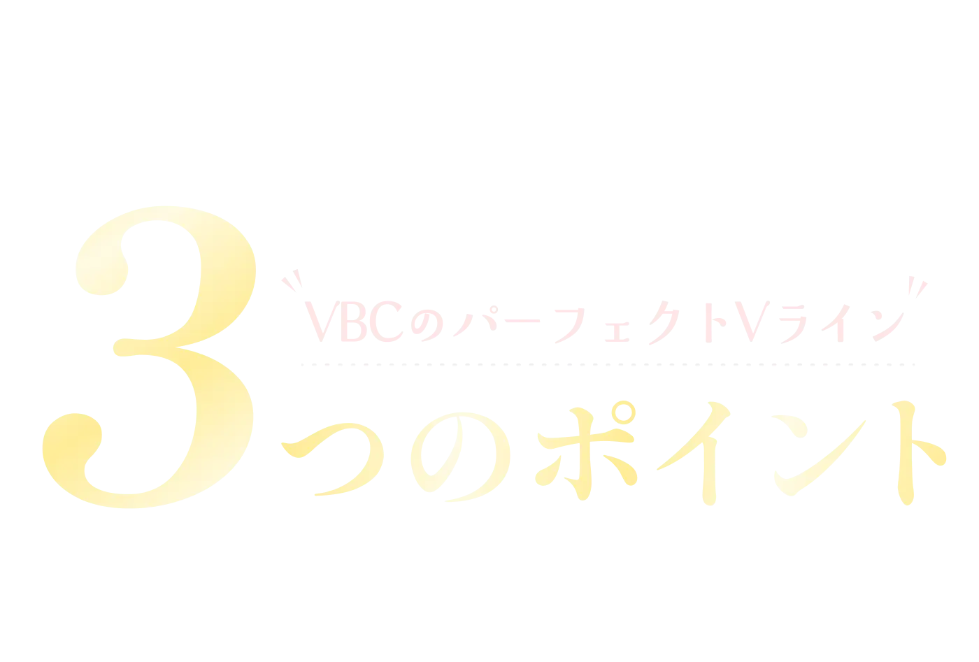 VBCのパーフェクトVライン3つのポイント
